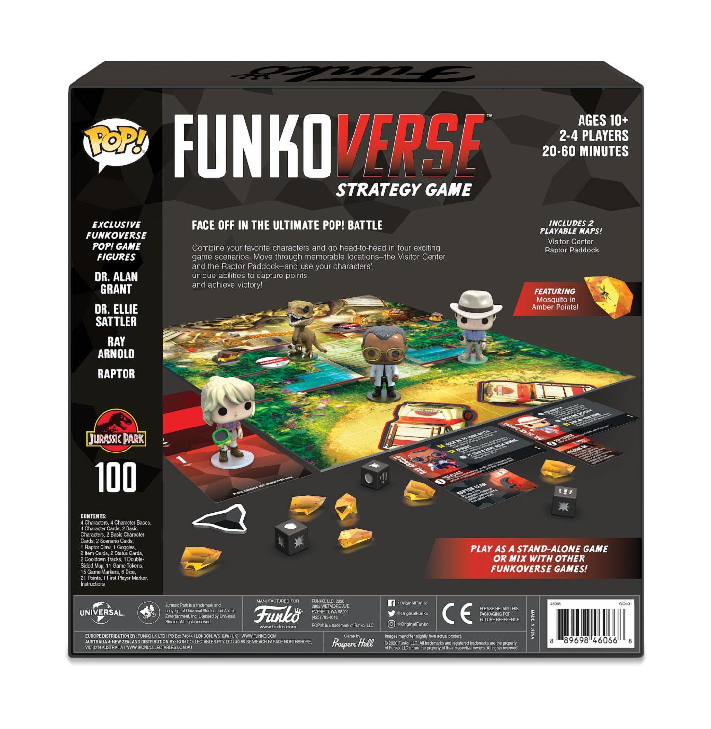 Funko Game - Jurassic Park Board + 4 Character *english Version*