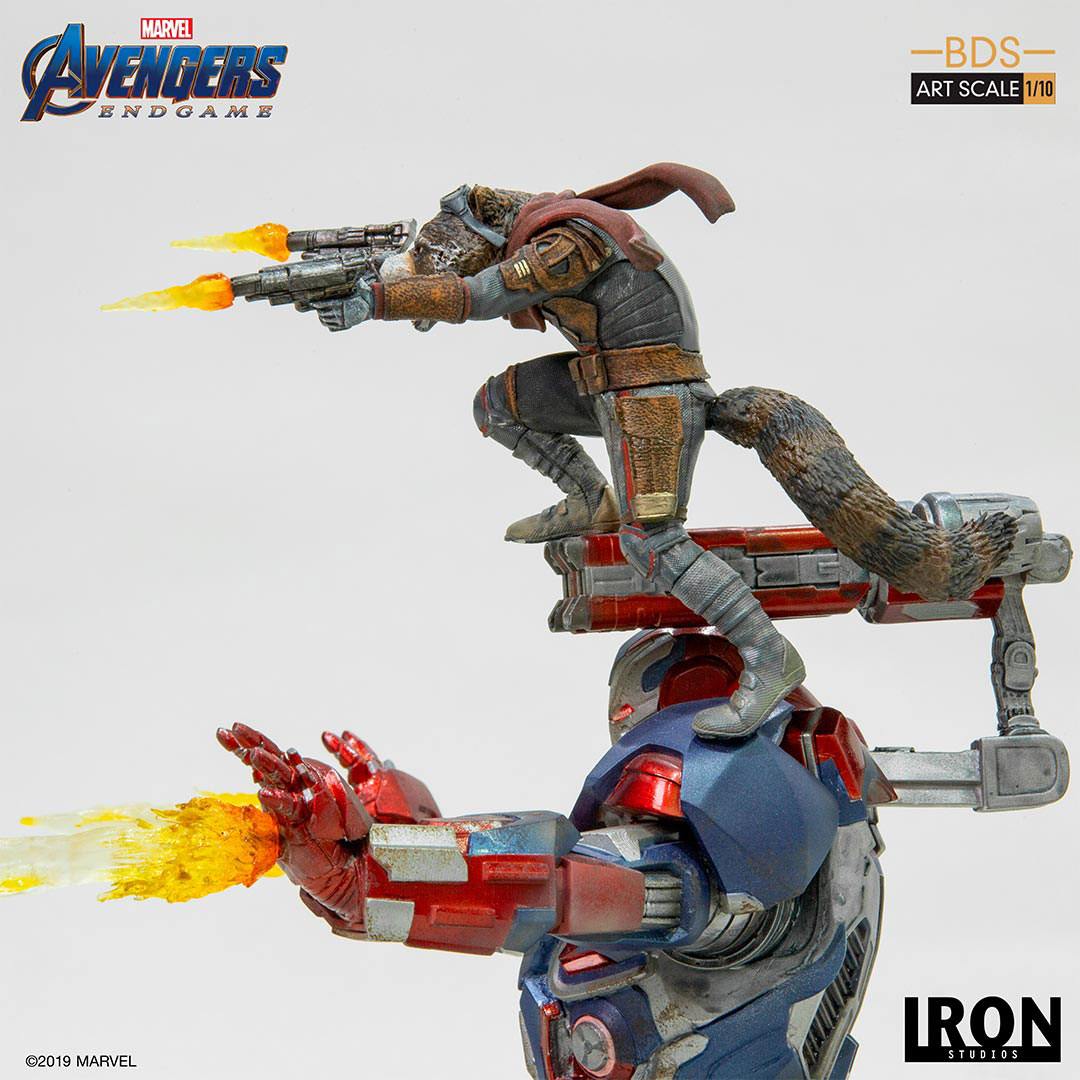 Iron Studios - Marvel - Avengers, End Game - Iron Patriot & Rocket (28cm)